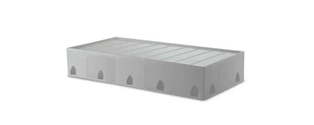 Suicide resistant attenda floor mount bed in Dove color option