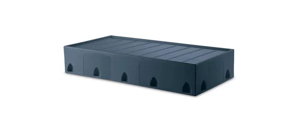 Suicide resistant attenda floor mount bed in Twilight color option