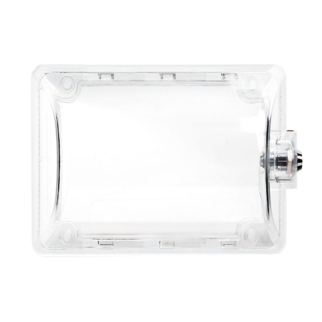 Ligature resistant thermostat/universal wall cover installed horizontally